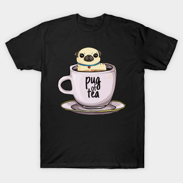 'Pug of Tea' Cute Tea Lover Gift T-Shirt by ourwackyhome